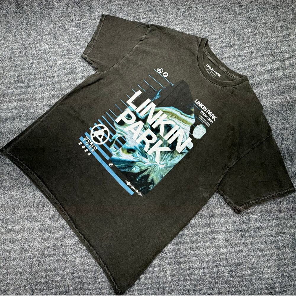 Linkin Park From Zero World Tour 2025 T Shirt Mens L Black Graphic Band Tee